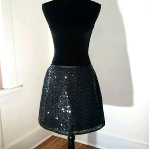H&M Black Sequined Lined Skirt